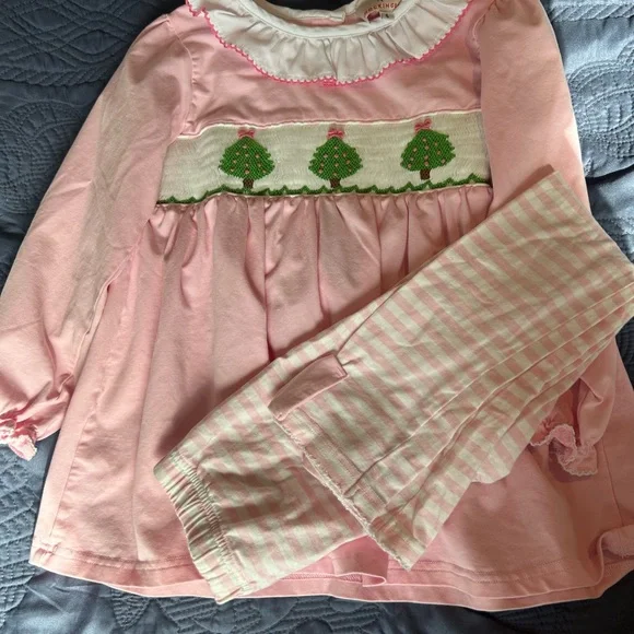 Pink Kids Pajamas with Tree Design - Picture 2 of 4